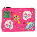 Fiesta Skull Seed Bead Coin Purse