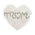 Heart shaped "Mom" Seed Bead Coin Pouch