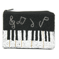 Piano Seed Bead Coin Purse – Black